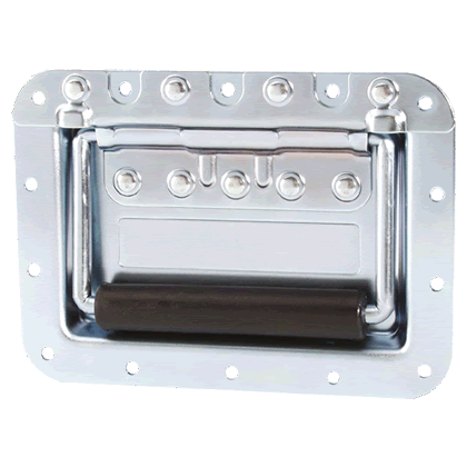 Klappgriff gross gefedert in Einbauschale 14 mm tief